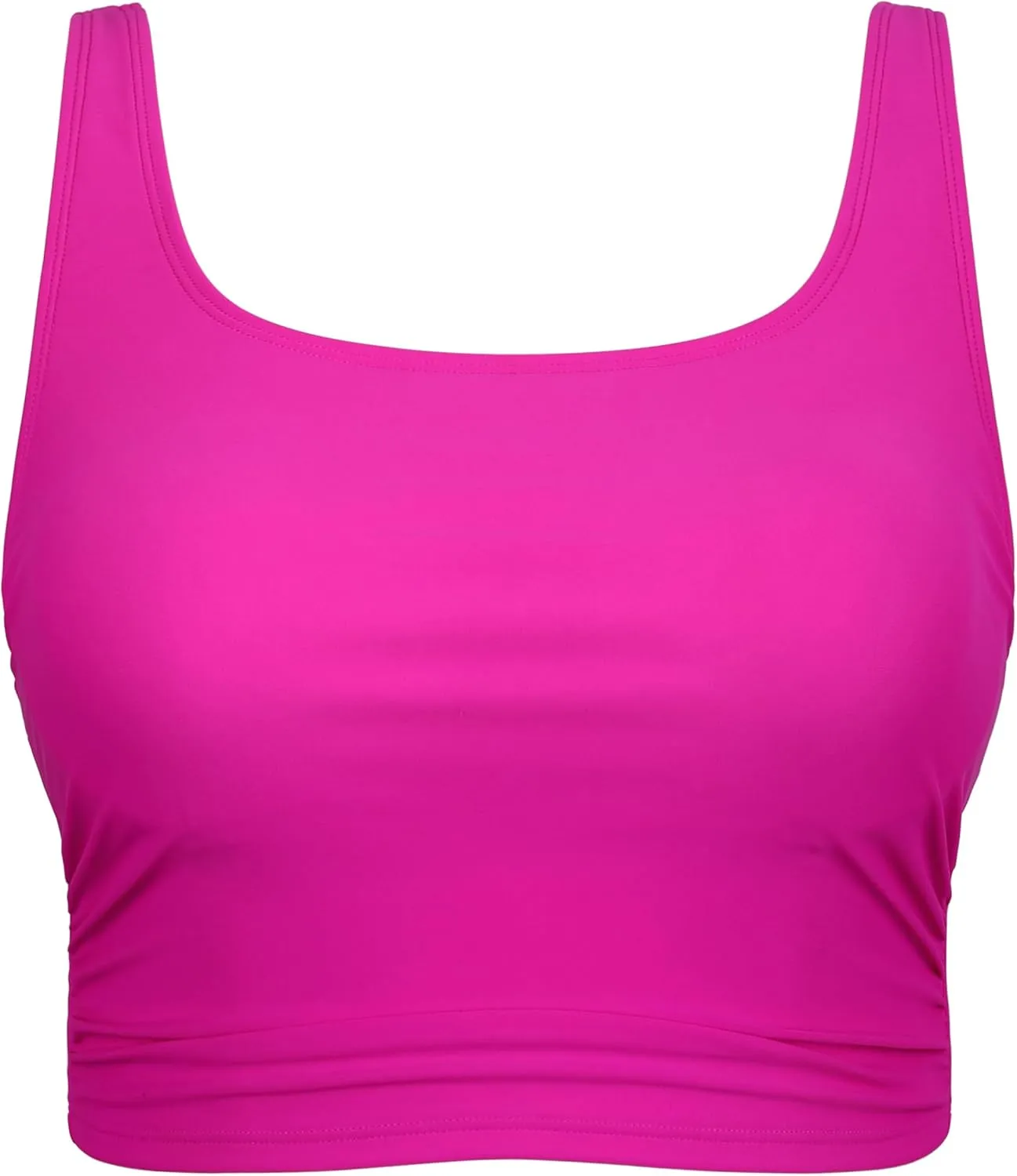 Hilor Women's Underwire Bikini Tops Longline Swim Top Push Up Tankini Swimsuit Modest Bathing Suit Tops