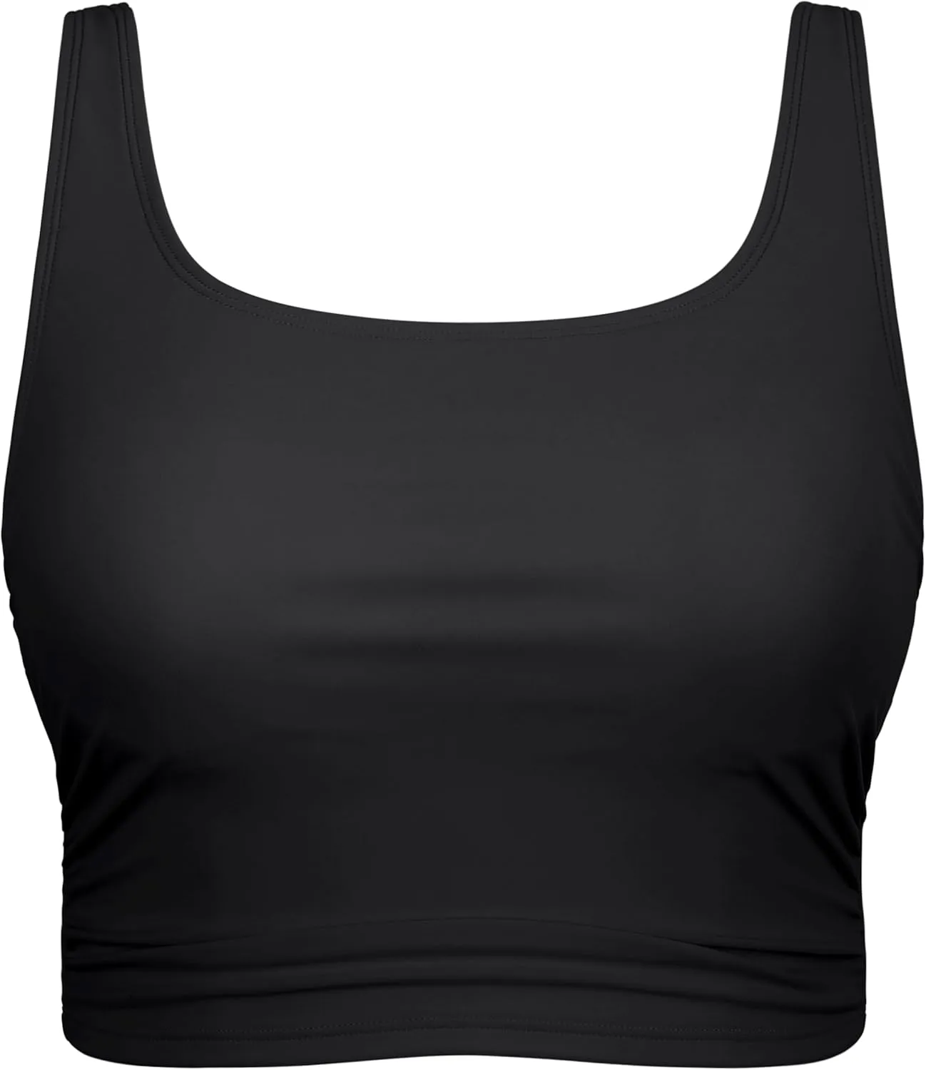 Hilor Women's Underwire Bikini Tops Longline Swim Top Push Up Tankini Swimsuit Modest Bathing Suit Tops