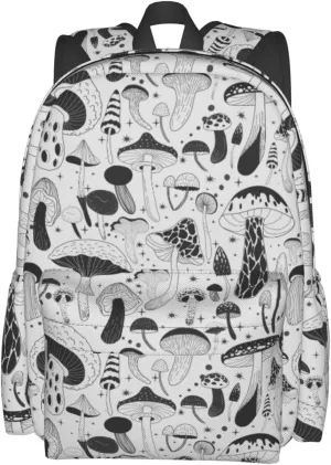 Hippie Mystical Mushrooms Stylish Backpack With Adjustable Padded Shoulder Straps Daypacks For College Travel