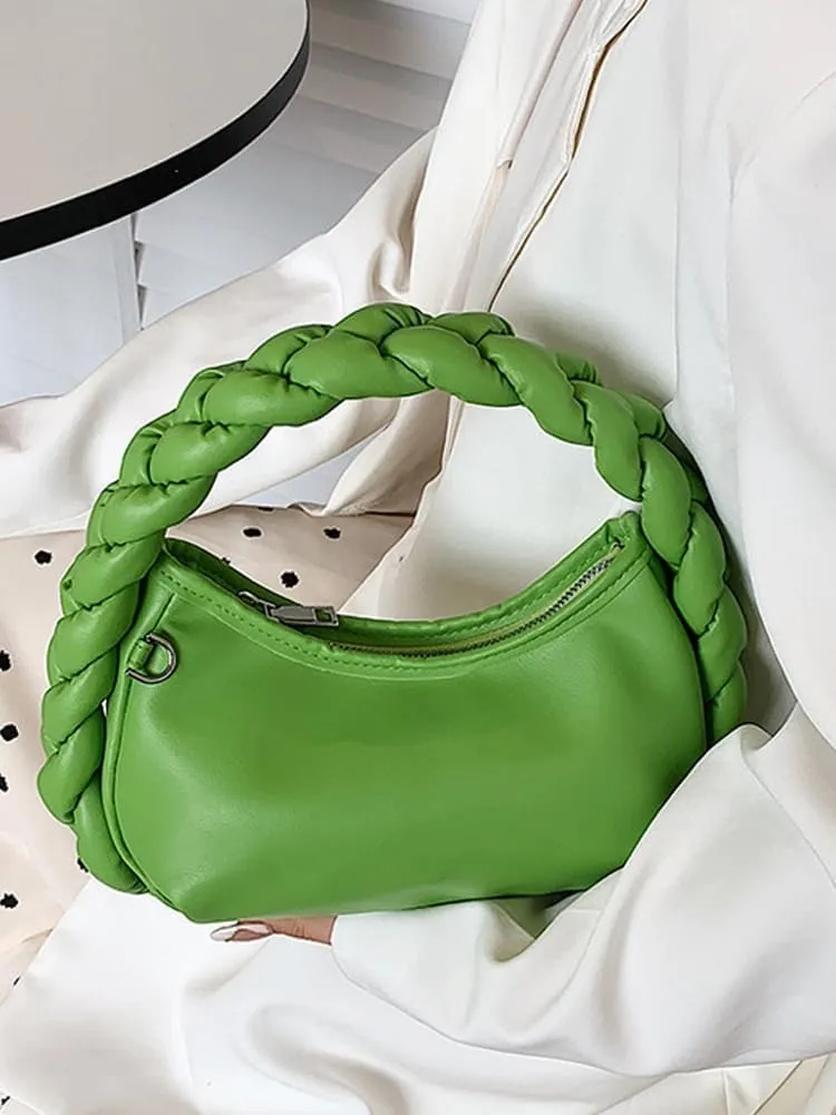 Hobo Bag for Women Fashionable Twists Handle Handbag Stylish Crossbody Bag Underarm Bag