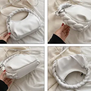 Hobo Bag for Women Fashionable Twists Handle Handbag Stylish Crossbody Bag Underarm Bag