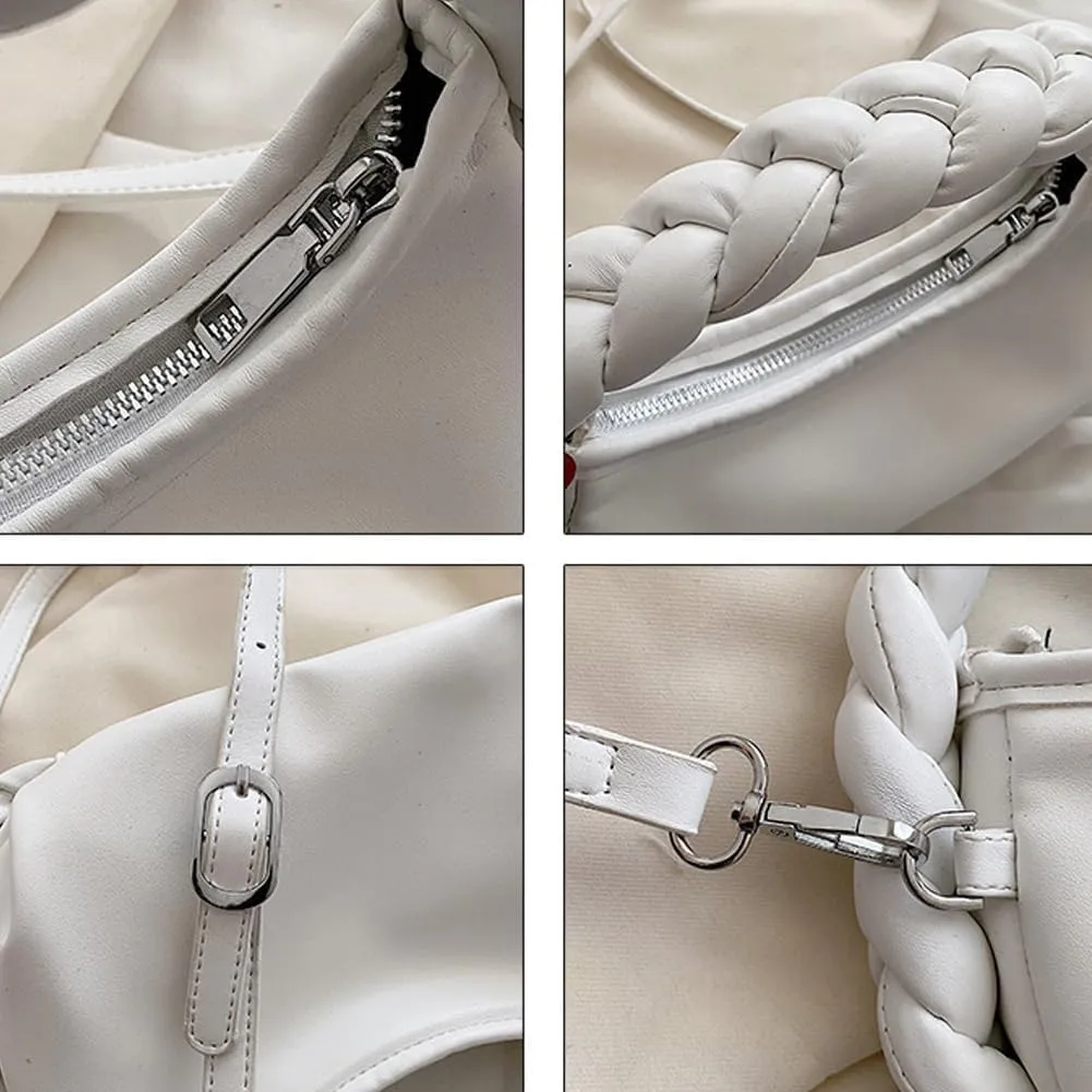 Hobo Bag for Women Fashionable Twists Handle Handbag Stylish Crossbody Bag Underarm Bag