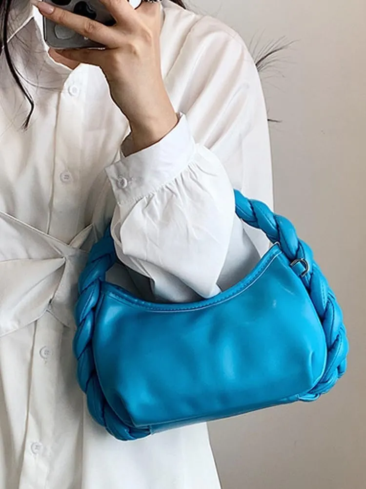 Hobo Bag for Women Fashionable Twists Handle Handbag Stylish Crossbody Bag Underarm Bag