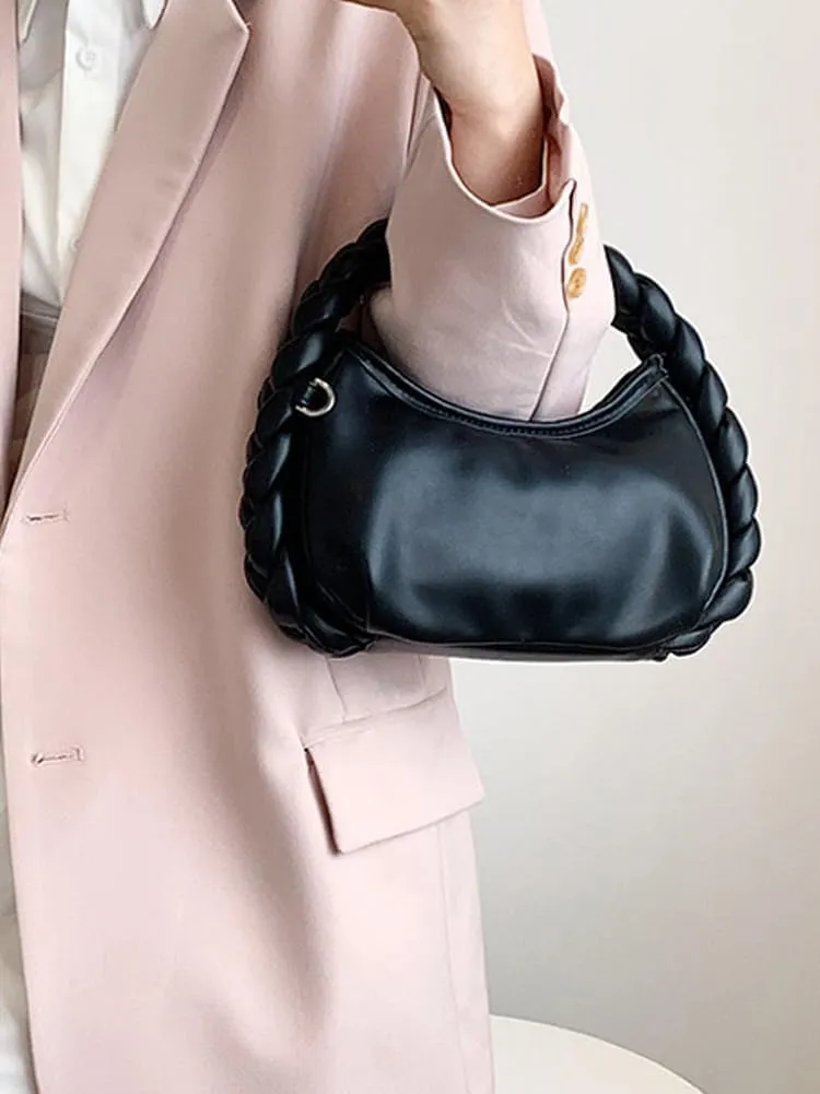 Hobo Bag for Women Fashionable Twists Handle Handbag Stylish Crossbody Bag Underarm Bag