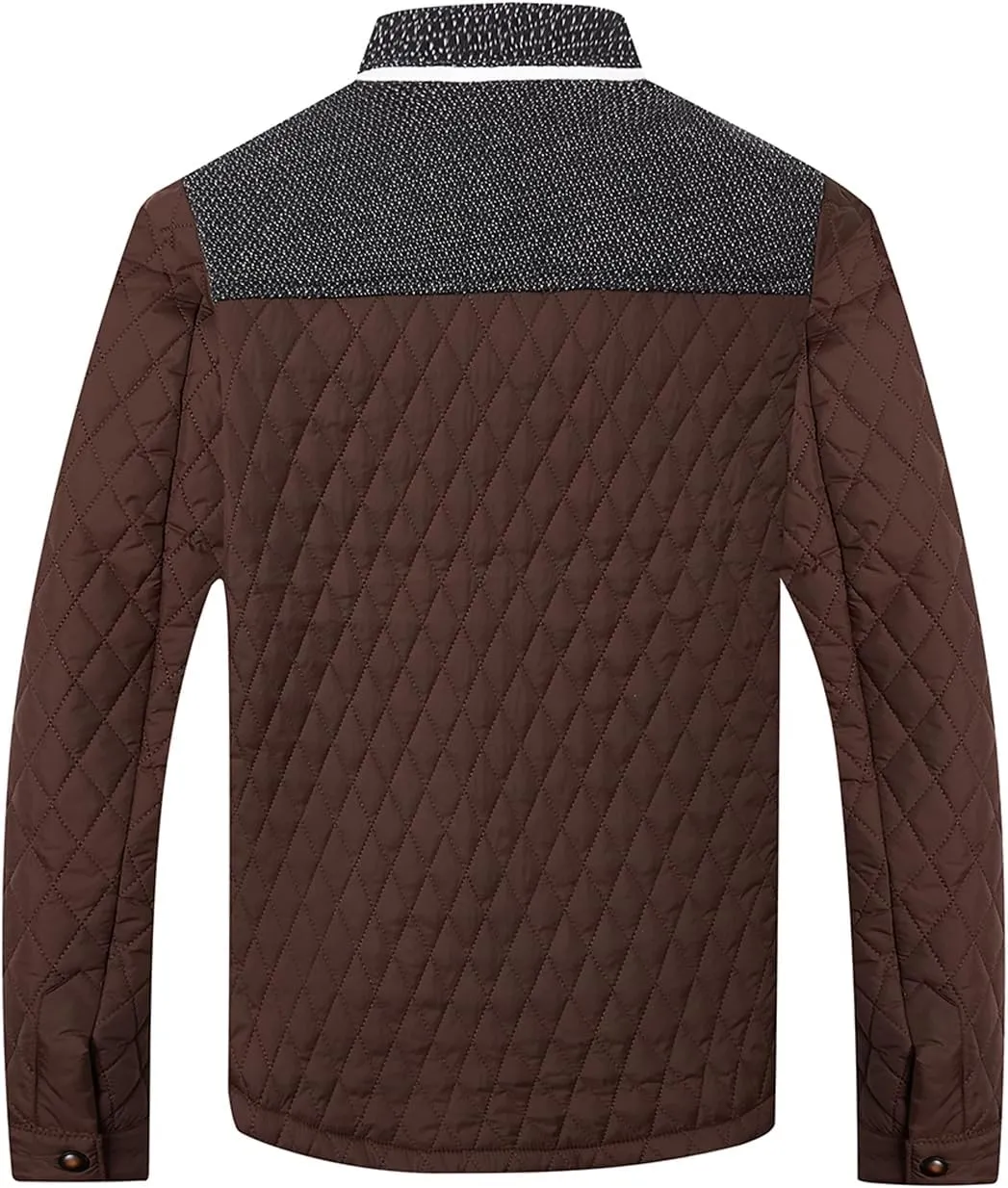 HOOD CREW Mens Quilted Down Jacket Autumn Winter Coat Lightweight Business Causal Shirt Jacket