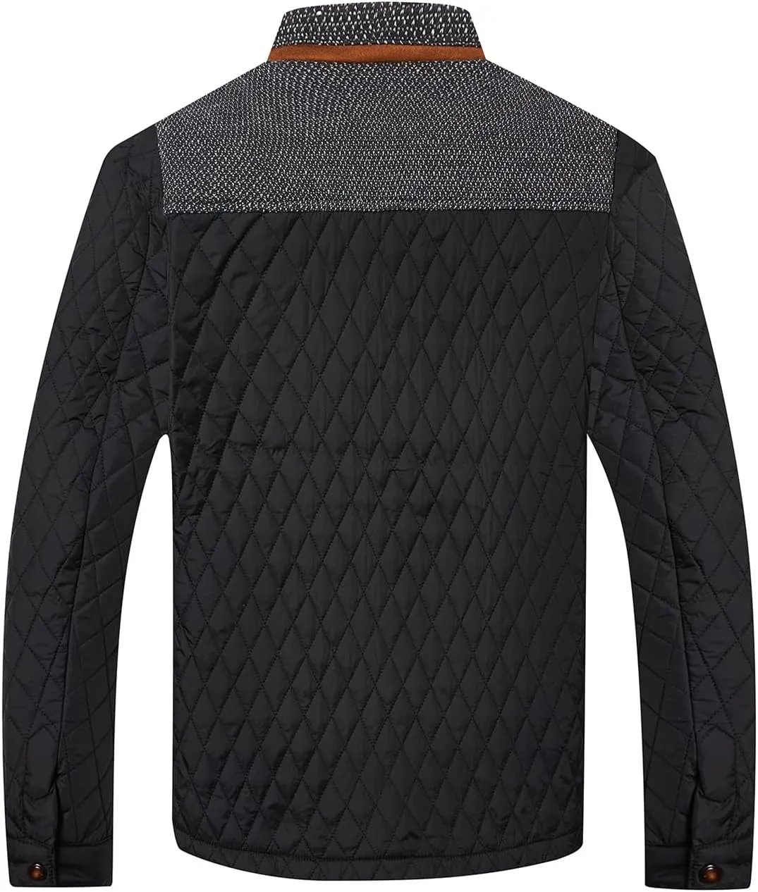 HOOD CREW Mens Quilted Down Jacket Autumn Winter Coat Lightweight Business Causal Shirt Jacket