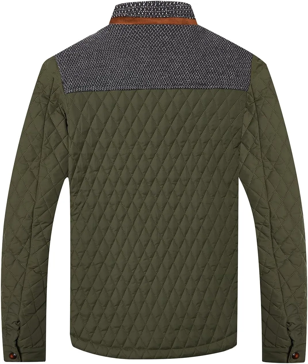 HOOD CREW Mens Quilted Down Jacket Autumn Winter Coat Lightweight Business Causal Shirt Jacket