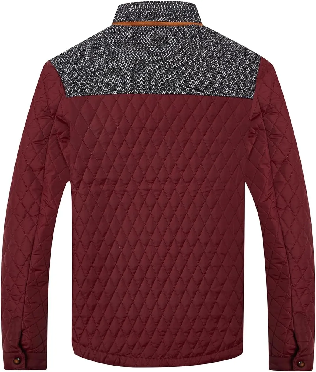 HOOD CREW Mens Quilted Down Jacket Autumn Winter Coat Lightweight Business Causal Shirt Jacket