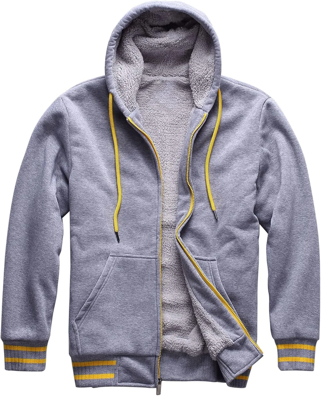 Hoodies for Men Casual Zip Up Heavyweight Fleece Hooded Sweatshirts Winter Sherpa Lined Warm Pullover Jackets