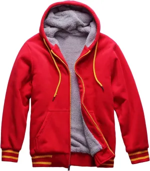 Hoodies for Men Casual Zip Up Heavyweight Fleece Hooded Sweatshirts Winter Sherpa Lined Warm Pullover Jackets