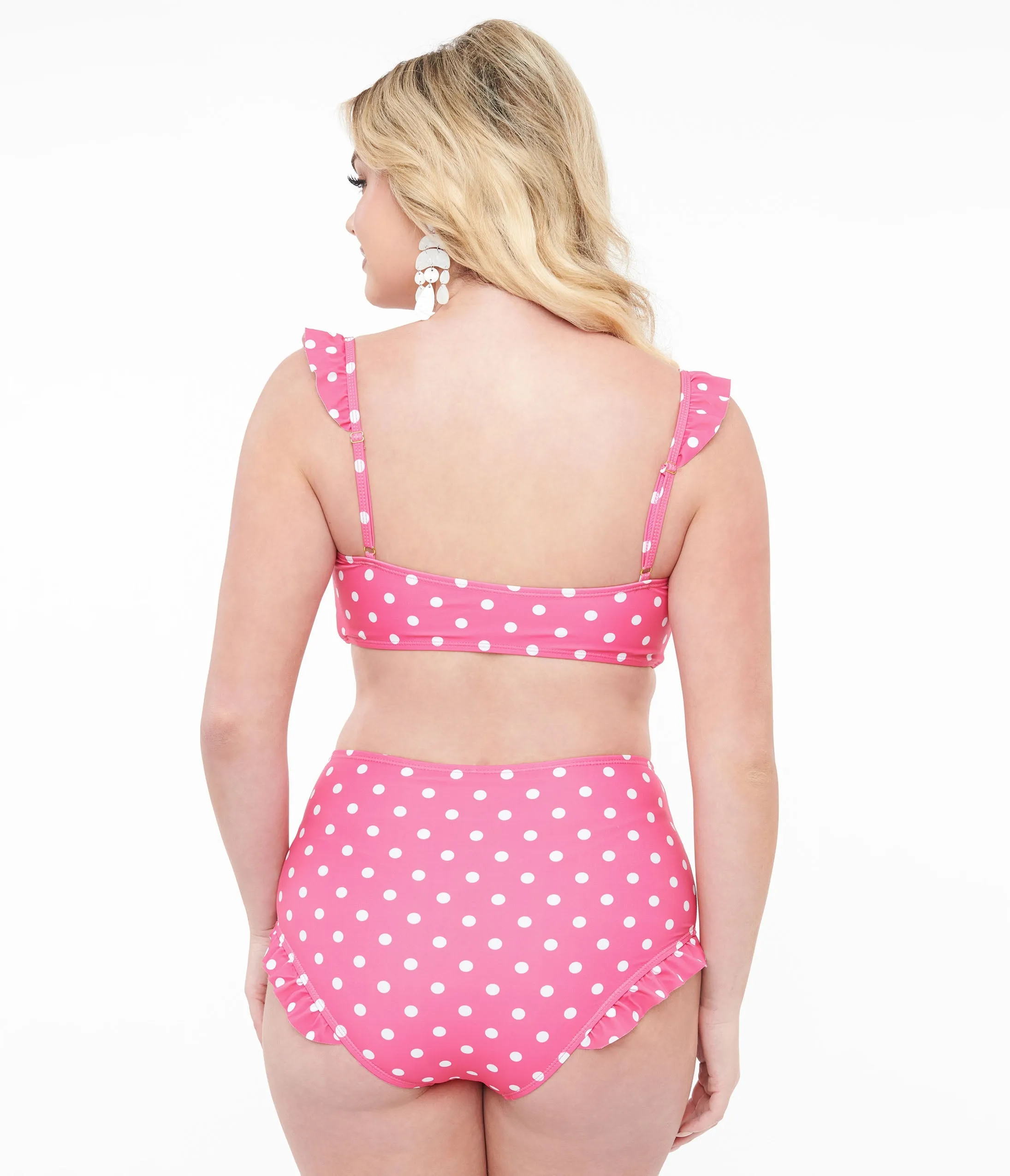 Hot Pink & White Polka Dot Two Piece Swim Set