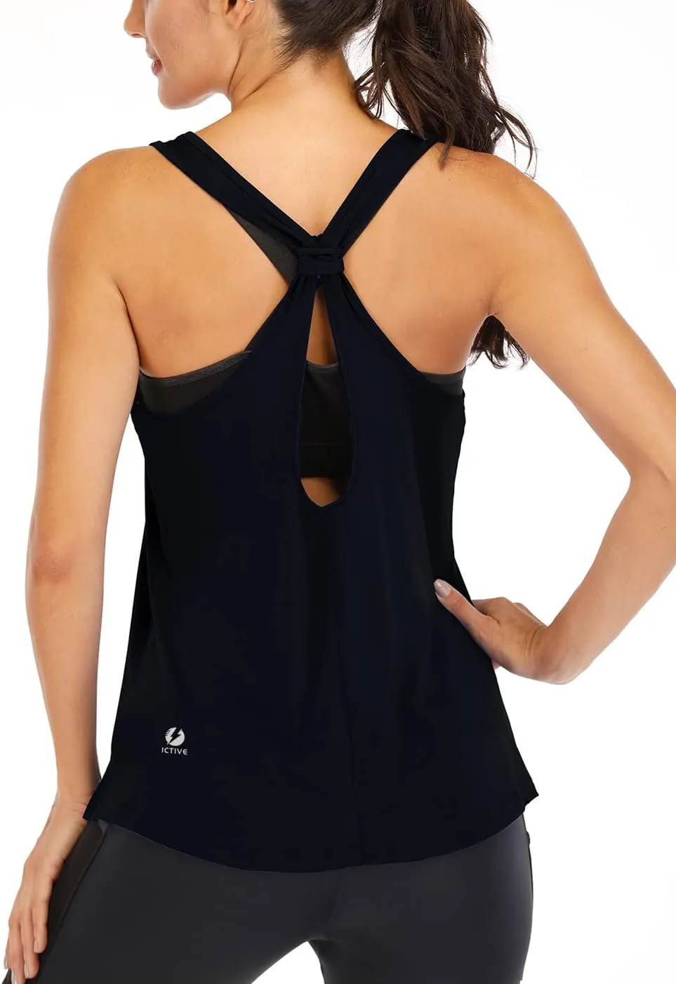 ICTIVE Workout Tank Tops for Women Yoga Tops for Women Loose Fit Backless Muscle Racerback Summer Gym Shirts