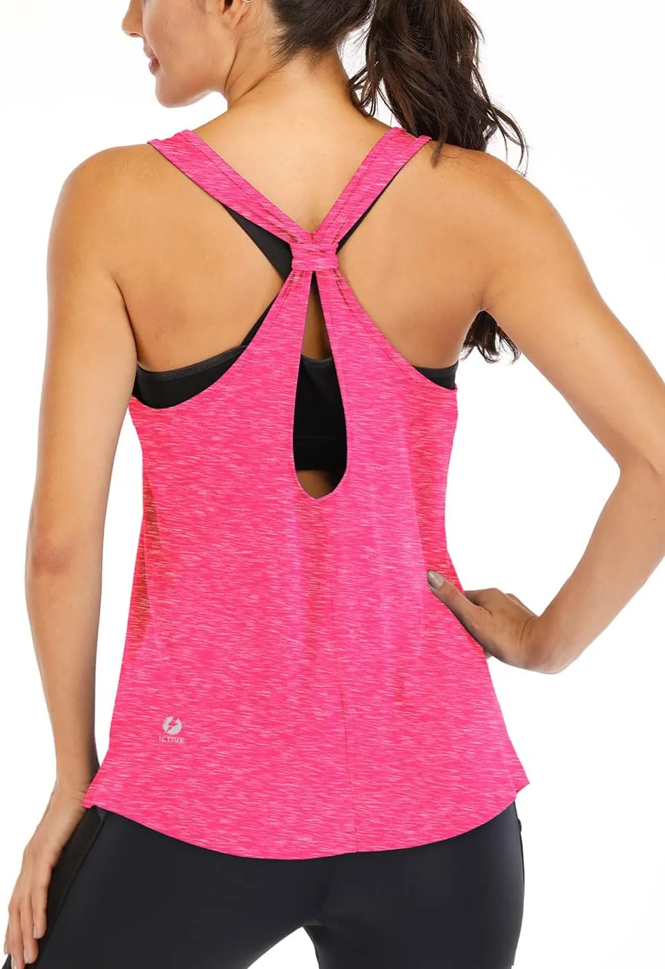 ICTIVE Workout Tank Tops for Women Yoga Tops for Women Loose Fit Backless Muscle Racerback Summer Gym Shirts