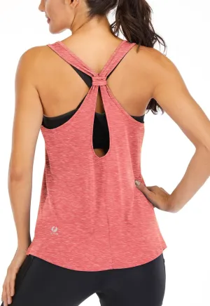 ICTIVE Workout Tank Tops for Women Yoga Tops for Women Loose Fit Backless Muscle Racerback Summer Gym Shirts