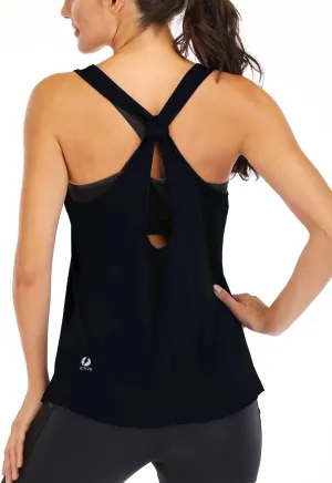 ICTIVE Workout Tank Tops for Women Yoga Tops for Women Loose Fit Backless Muscle Racerback Summer Gym Shirts