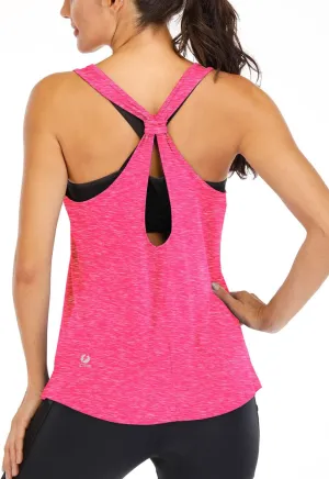 ICTIVE Workout Tank Tops for Women Yoga Tops for Women Loose Fit Backless Muscle Racerback Summer Gym Shirts