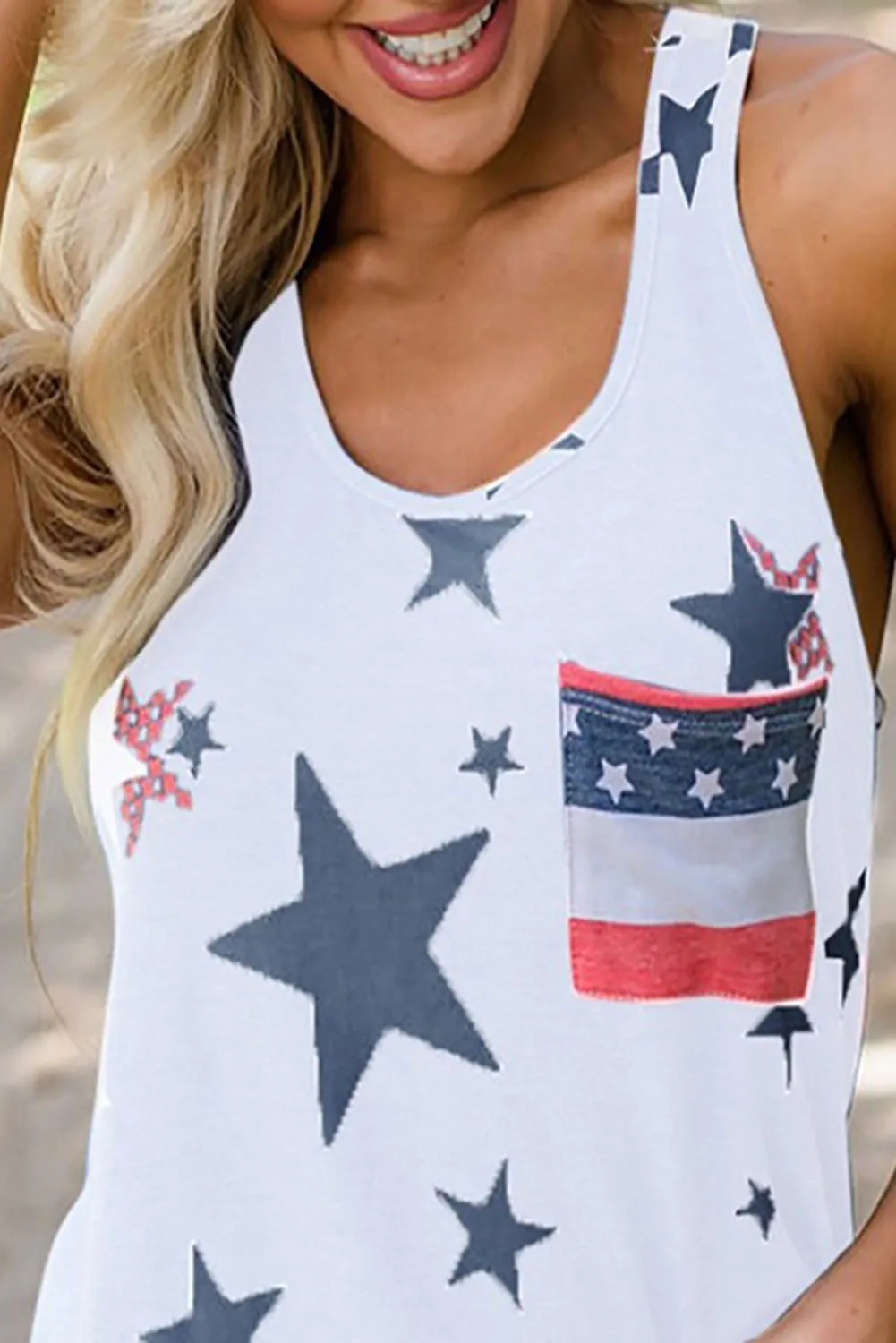 Independence Day Star Print Tank Top