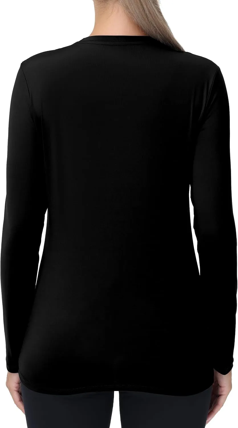 isnowood Women's Sun Protection Long Sleeve Shirts, UPF 50  UV Swim Rash Guard Shirt, Lightweight Workout Hiking Running Tops