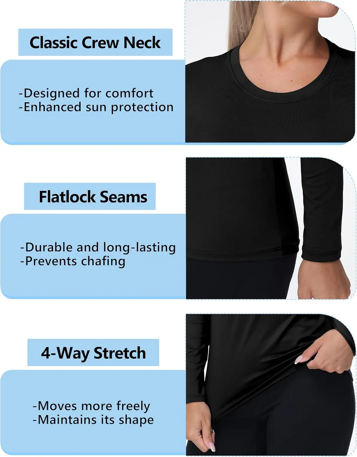 isnowood Women's Sun Protection Long Sleeve Shirts, UPF 50  UV Swim Rash Guard Shirt, Lightweight Workout Hiking Running Tops