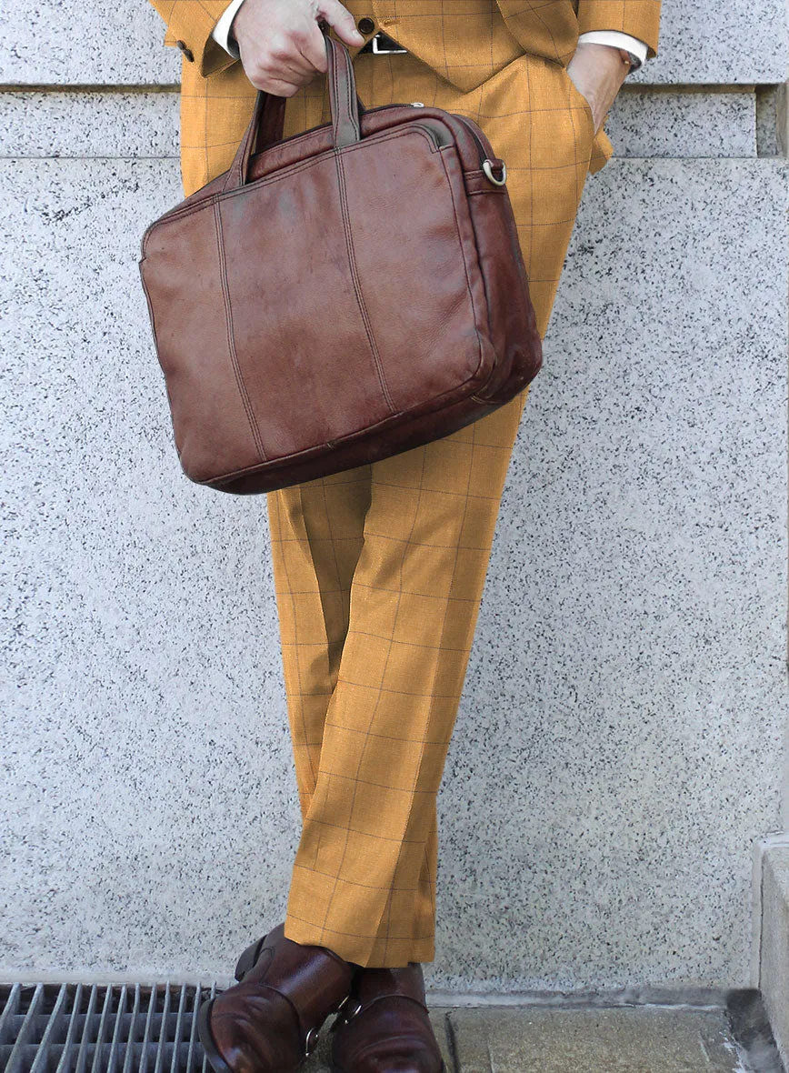 Italian Murano Cimio Mustard Wool Linen Silk Suit