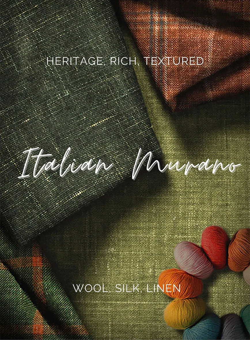 Italian Murano Cimio Mustard Wool Linen Silk Suit