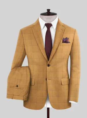 Italian Murano Cimio Mustard Wool Linen Silk Suit