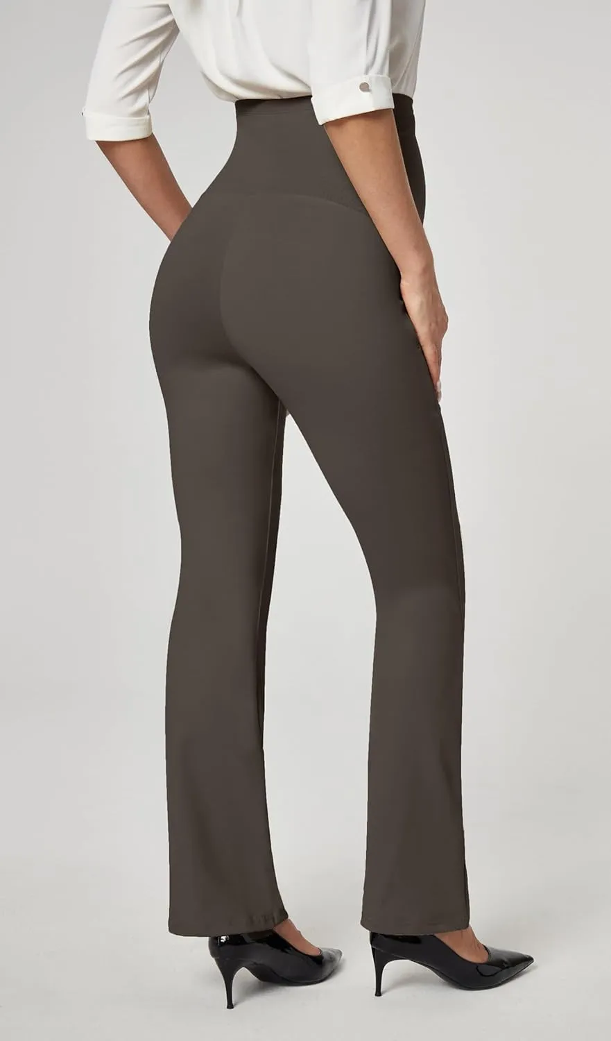 IUGA Soft Maternity Pants Over The Belly with Pockets Stretchy Maternity Clothes for Work Pregnancy Flare Maternity Leggings