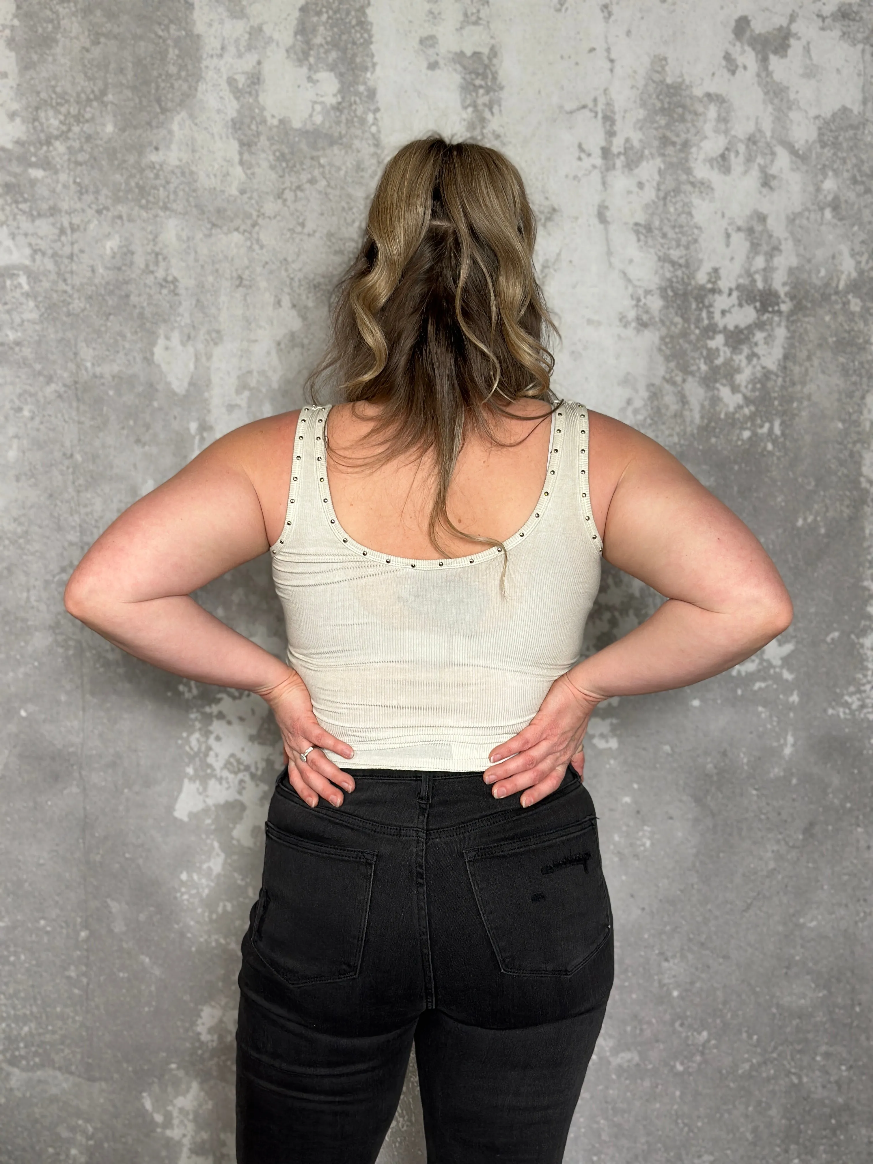 Ivory Studded Tank