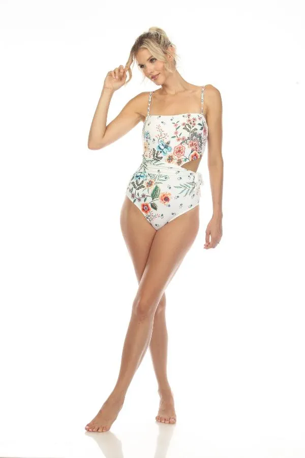 Johnny Was Ardella Cut Out One Piece Swimsuit Boho Chic CSW3023