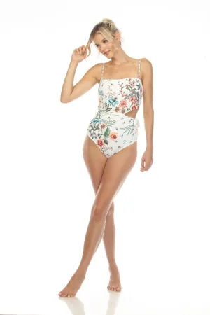 Johnny Was Ardella Cut Out One Piece Swimsuit Boho Chic CSW3023
