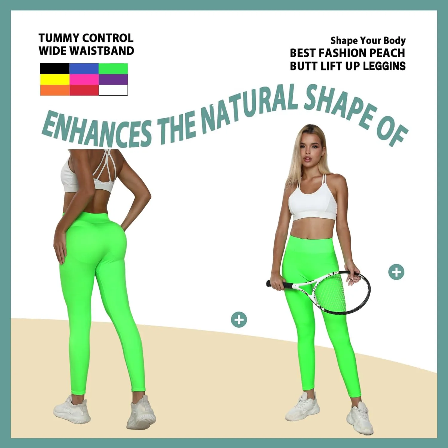 JQ JQAMAZING Seamless Scrunch Workout Leggings for Women Buttery Soft Gym Yoga Pants Opaque Tights