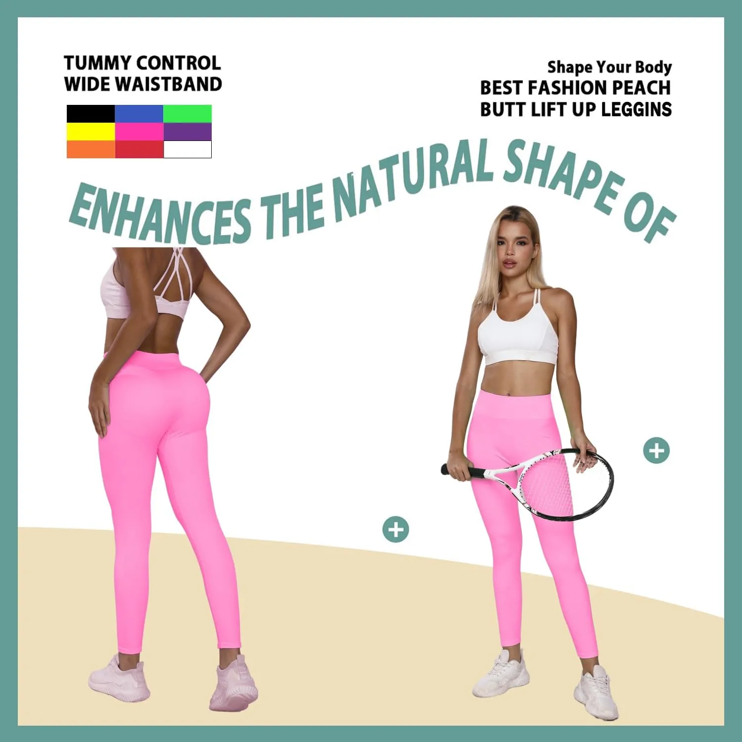 JQ JQAMAZING Seamless Scrunch Workout Leggings for Women Buttery Soft Gym Yoga Pants Opaque Tights