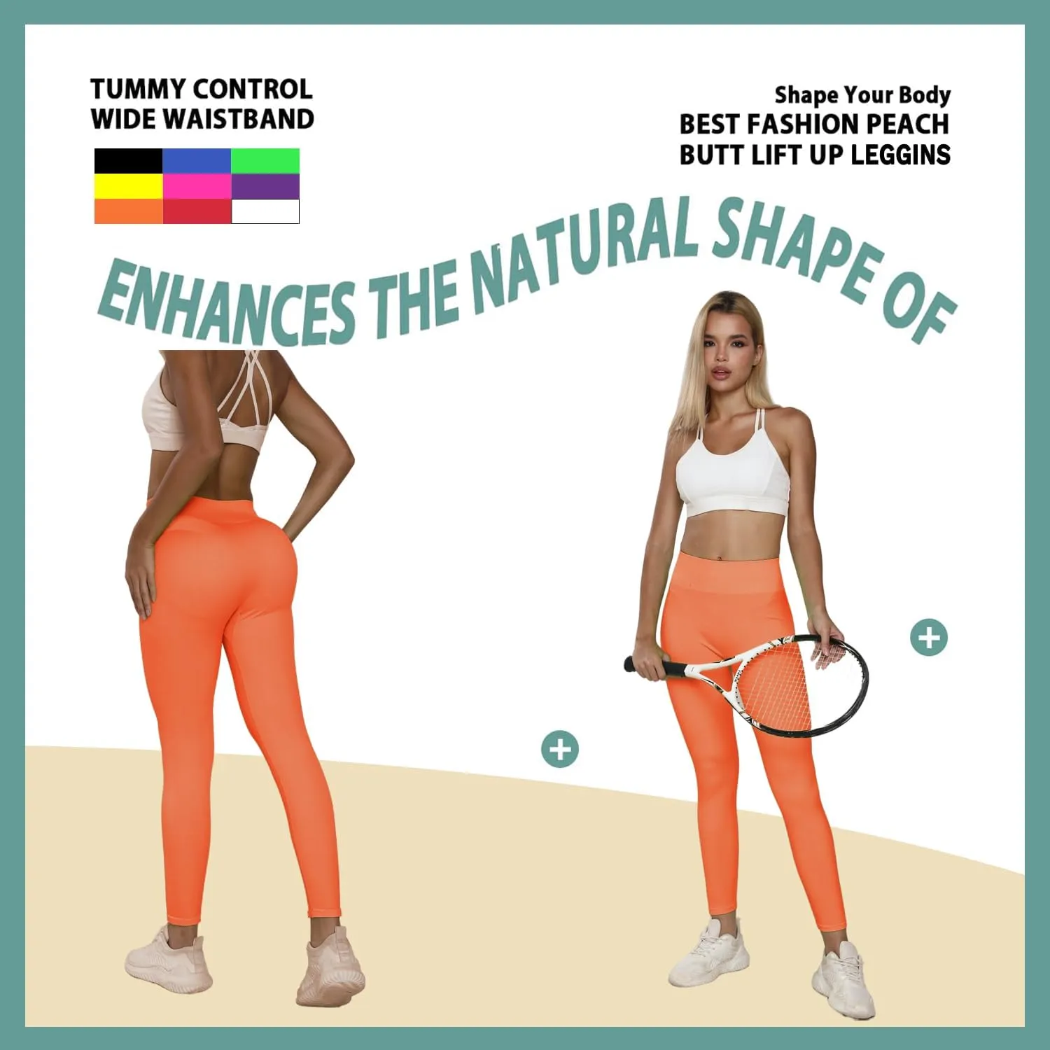 JQ JQAMAZING Seamless Scrunch Workout Leggings for Women Buttery Soft Gym Yoga Pants Opaque Tights