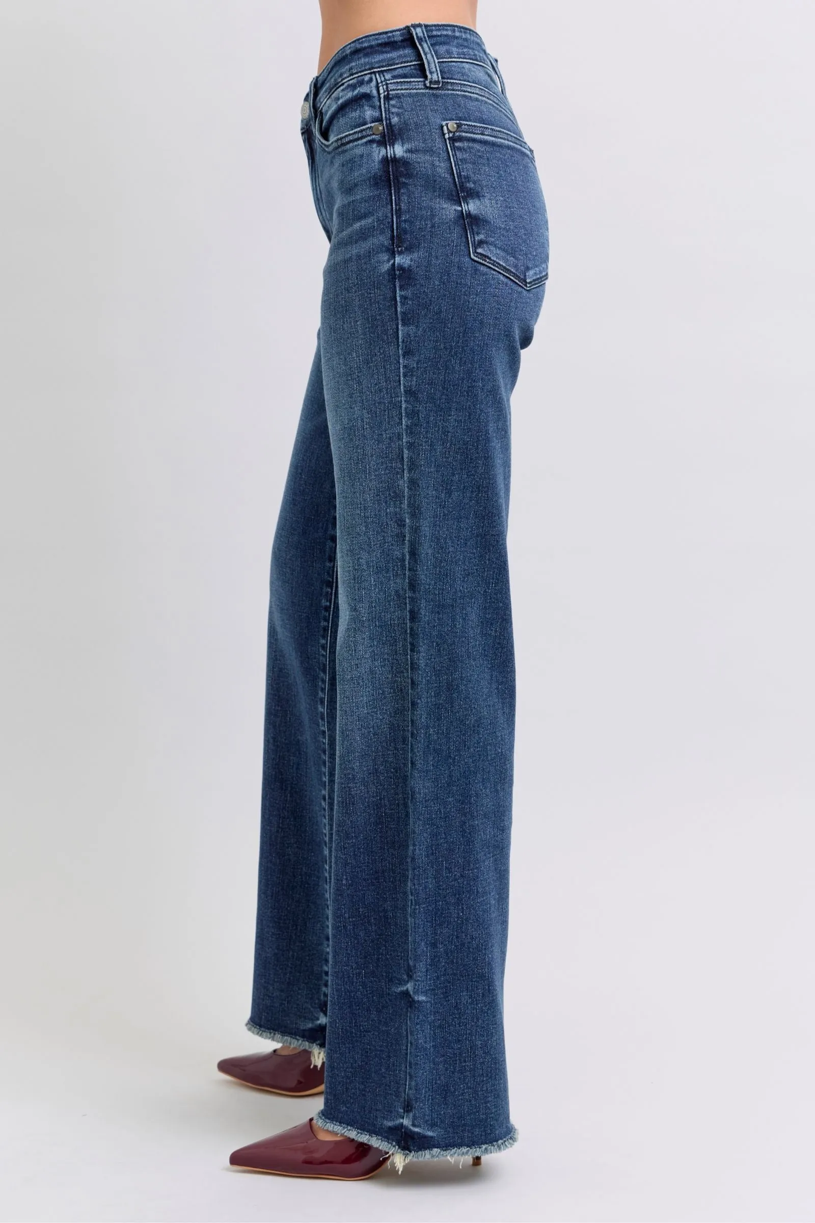 Judy Blue Mid Rise Wide Leg Jean