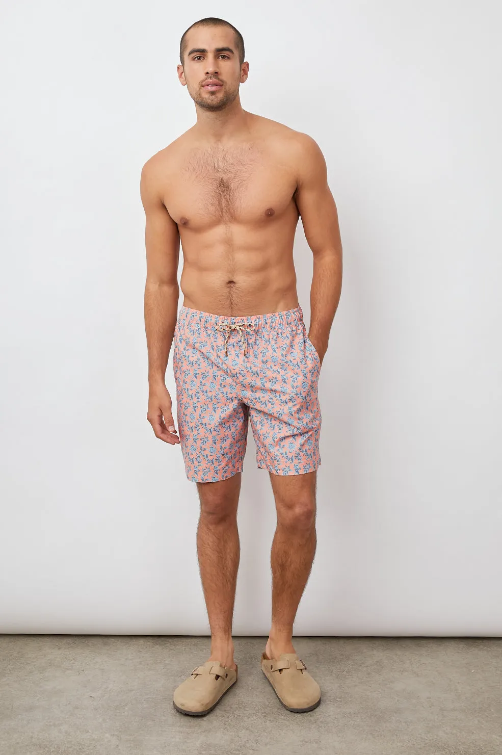 KIAN SWIM SHORT - SCATTERED POSY PEACH