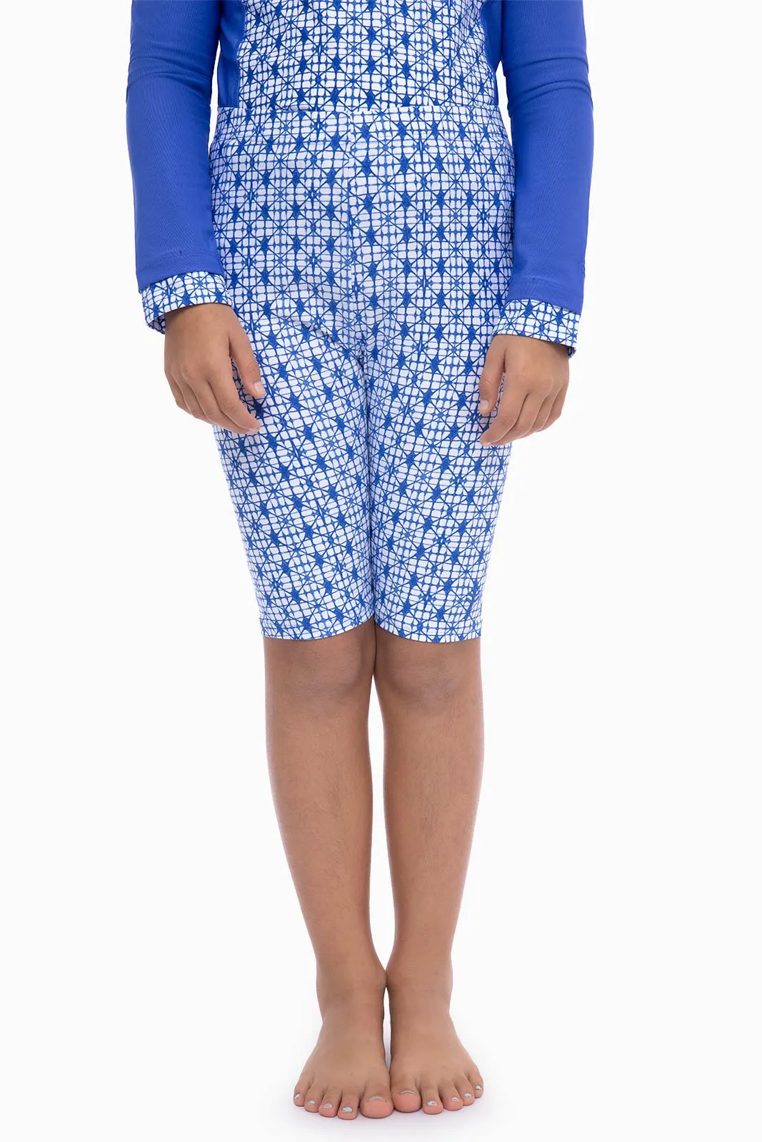 Kid's Wave Swim Shorts | Sailor Diamond Shibori