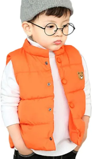 LANDUNSI Baby Boys Girls Puffer Vest Winter Warm Lightweight Toddler Vest Outerwear High Neck Cute Sleeveless Jacket