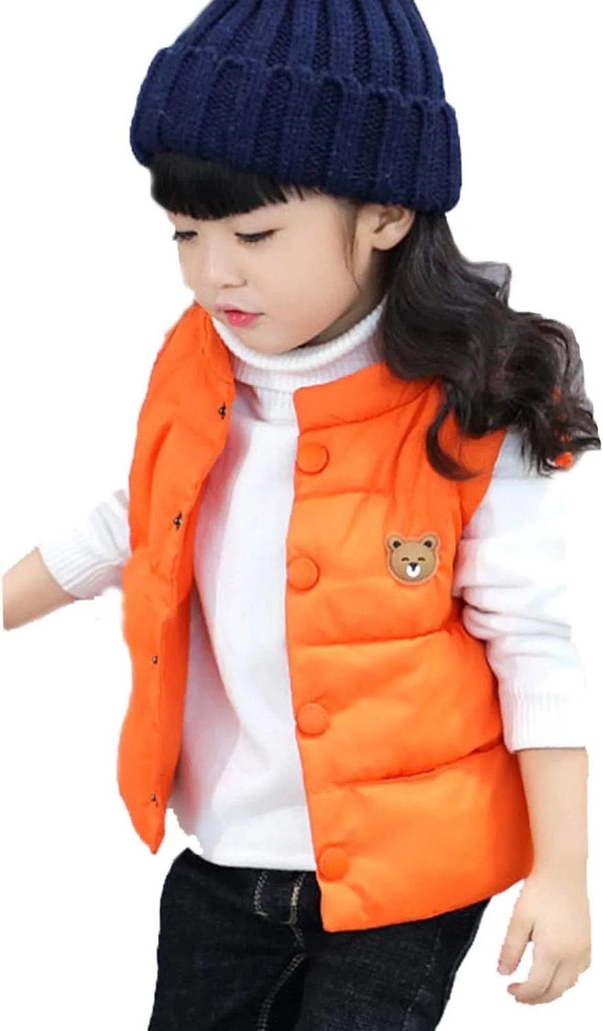 LANDUNSI Baby Boys Girls Puffer Vest Winter Warm Lightweight Toddler Vest Outerwear High Neck Cute Sleeveless Jacket
