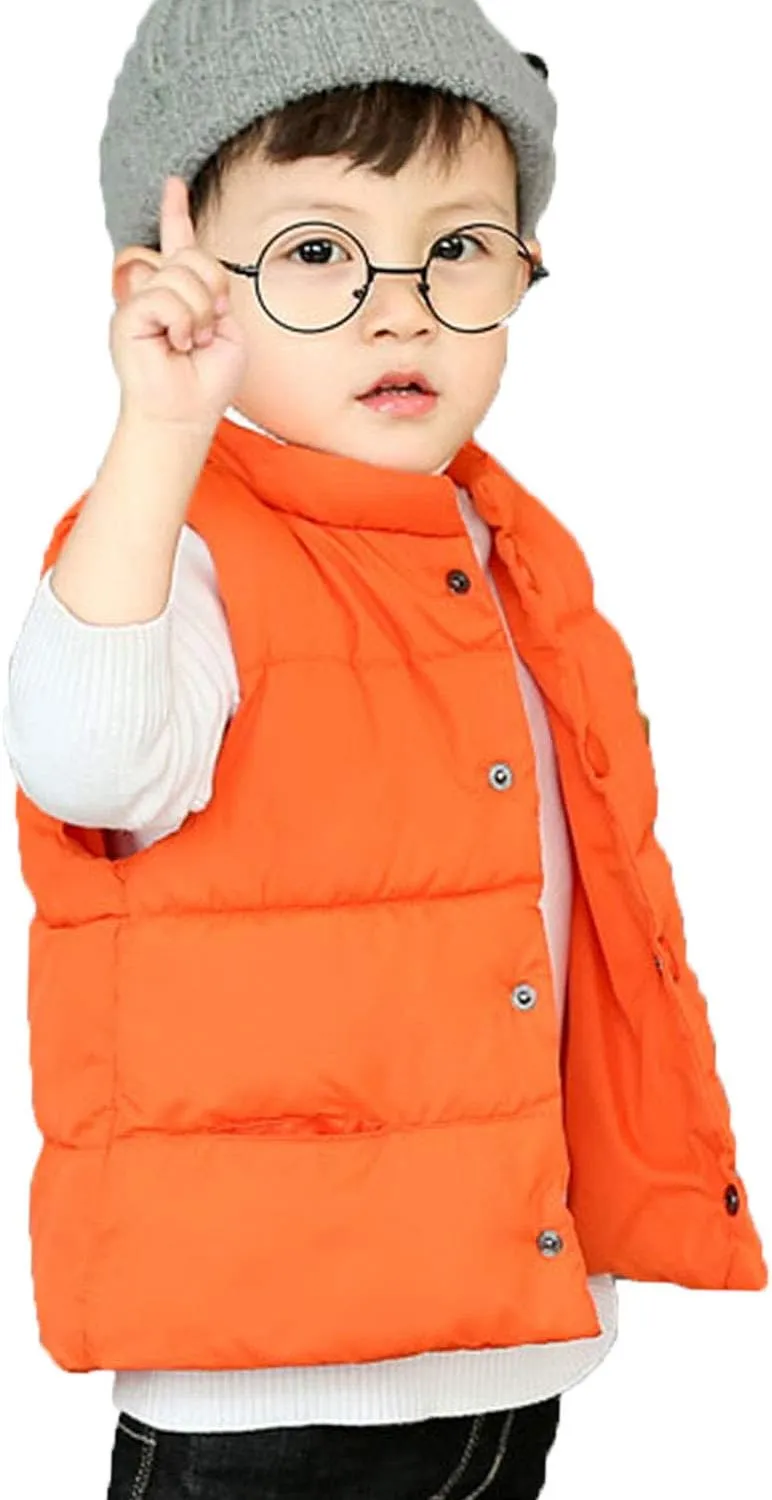 LANDUNSI Baby Boys Girls Puffer Vest Winter Warm Lightweight Toddler Vest Outerwear High Neck Cute Sleeveless Jacket