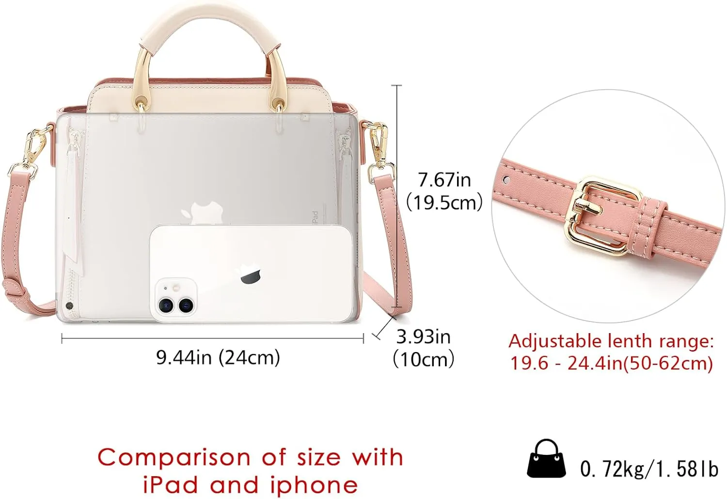 LAORENTOU Cowhide Leather Women Crossbody Handbag Satchel Style Purse Classic Stylish for Ladies