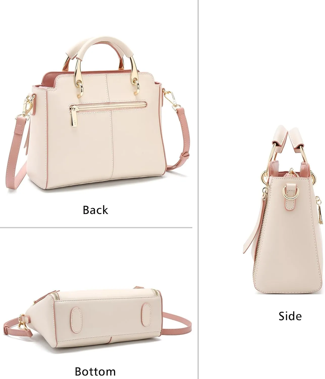 LAORENTOU Cowhide Leather Women Crossbody Handbag Satchel Style Purse Classic Stylish for Ladies