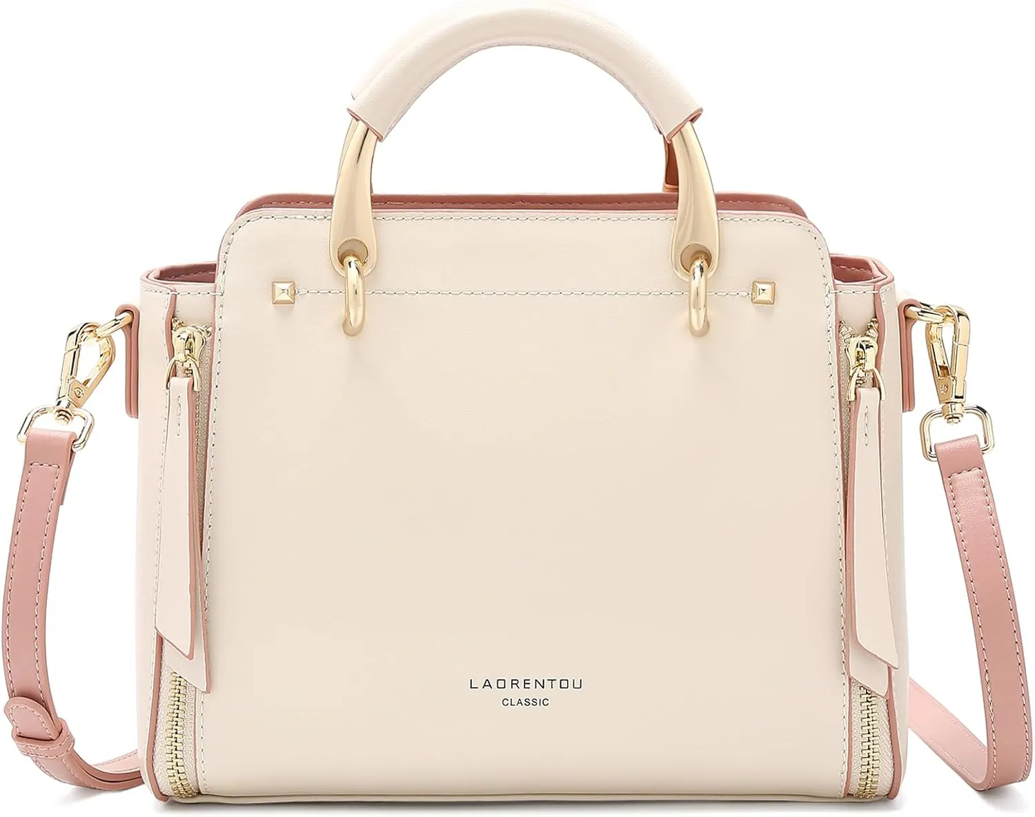 LAORENTOU Cowhide Leather Women Crossbody Handbag Satchel Style Purse Classic Stylish for Ladies
