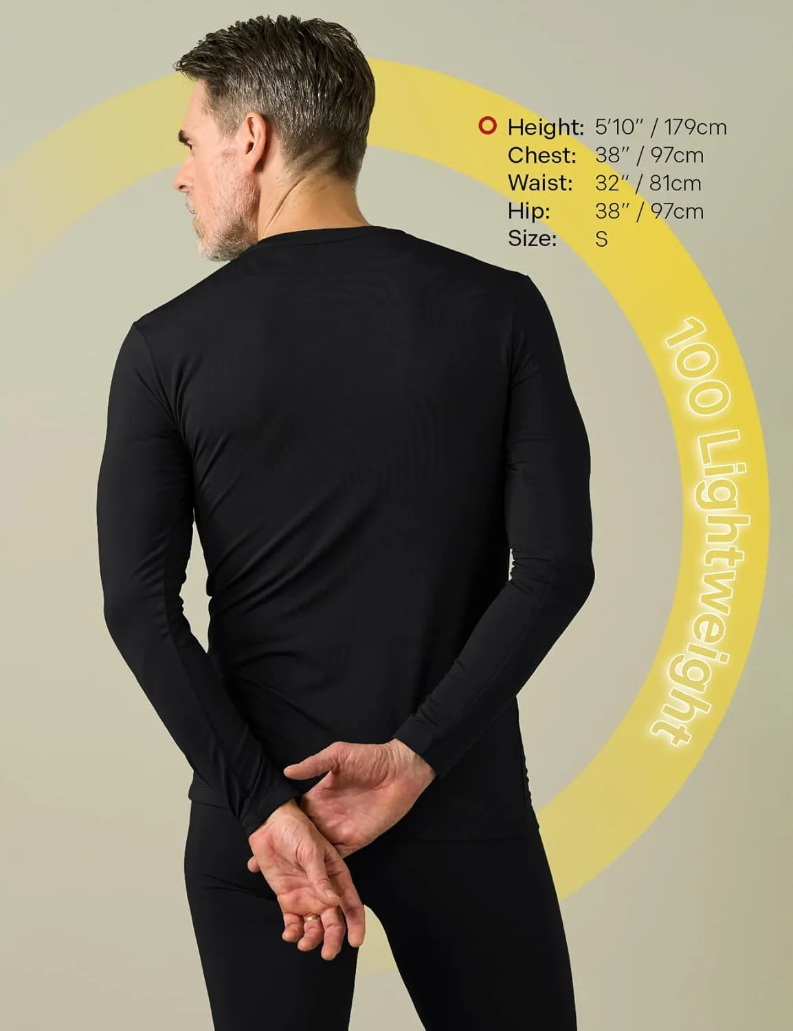 LAPASA Men's Thermal Underwear Top Crewneck Long Sleeve Shirt Base Layer Lightweight Midweight Heavyweight Winter M09/M26/M55
