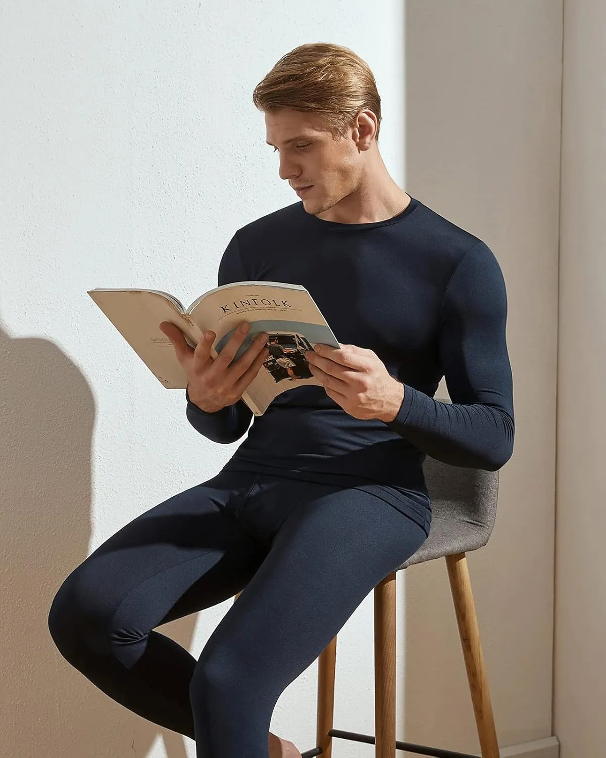 LAPASA Men's Thermal Underwear Top Crewneck Long Sleeve Shirt Base Layer Lightweight Midweight Heavyweight Winter M09/M26/M55