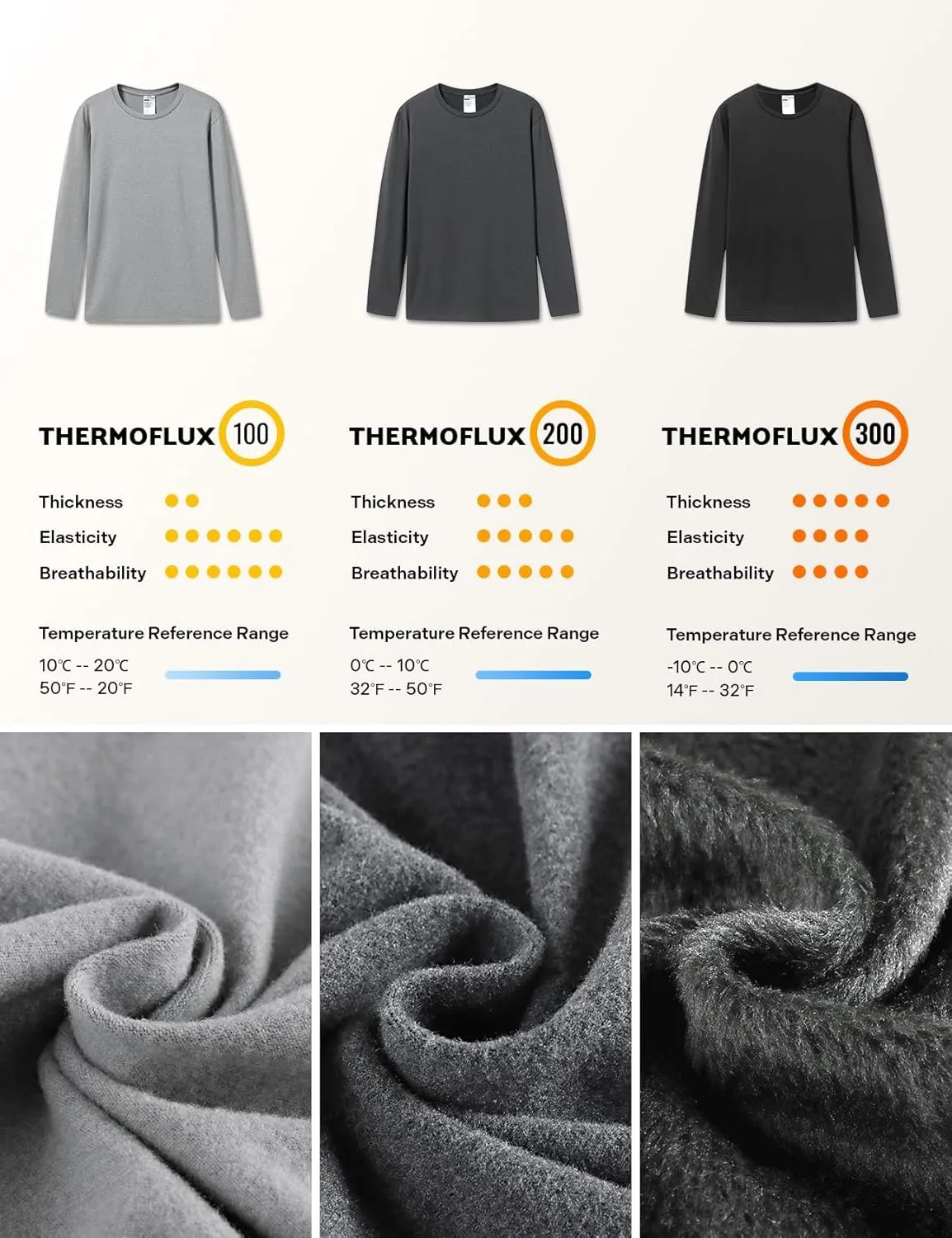 LAPASA Men's Thermal Underwear Top Crewneck Long Sleeve Shirt Base Layer Lightweight Midweight Heavyweight Winter M09/M26/M55