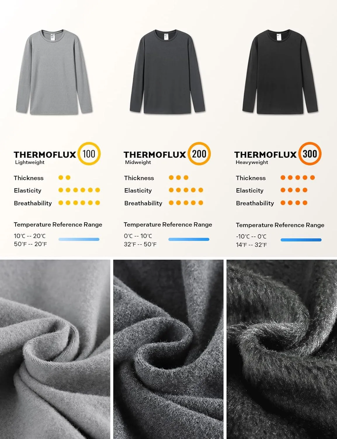 LAPASA Men's Thermal Underwear Top Crewneck Long Sleeve Shirt Base Layer Lightweight Midweight Heavyweight Winter M09/M26/M55