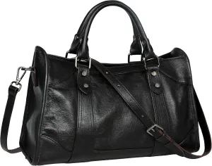 Large Leather Crossbody Bag for Women - Stylish Tote Satchel Handbag in Coffee Color
