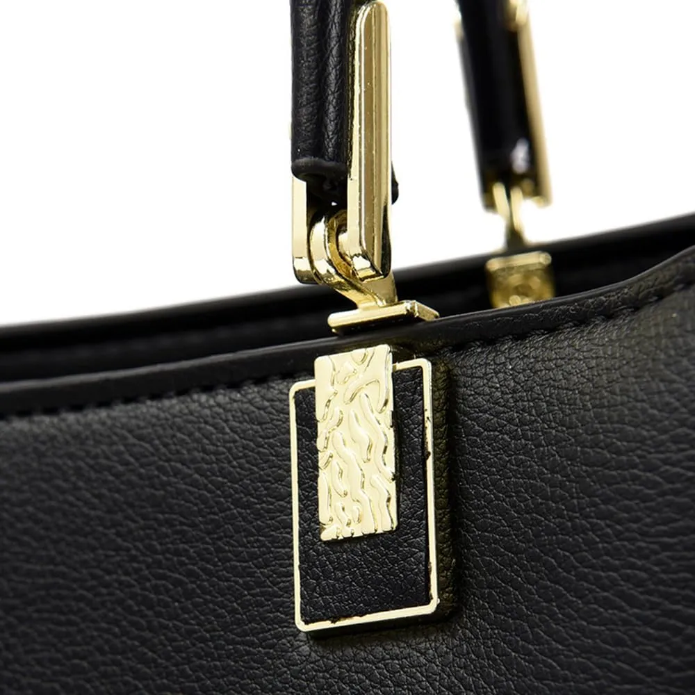 Large Leather Tote Handbag for Women - Stylish Beige Crossbody Satchel with Top Handle