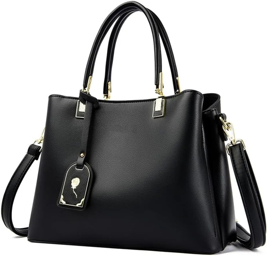 Large Leather Tote Handbag for Women - Stylish Beige Crossbody Satchel with Top Handle