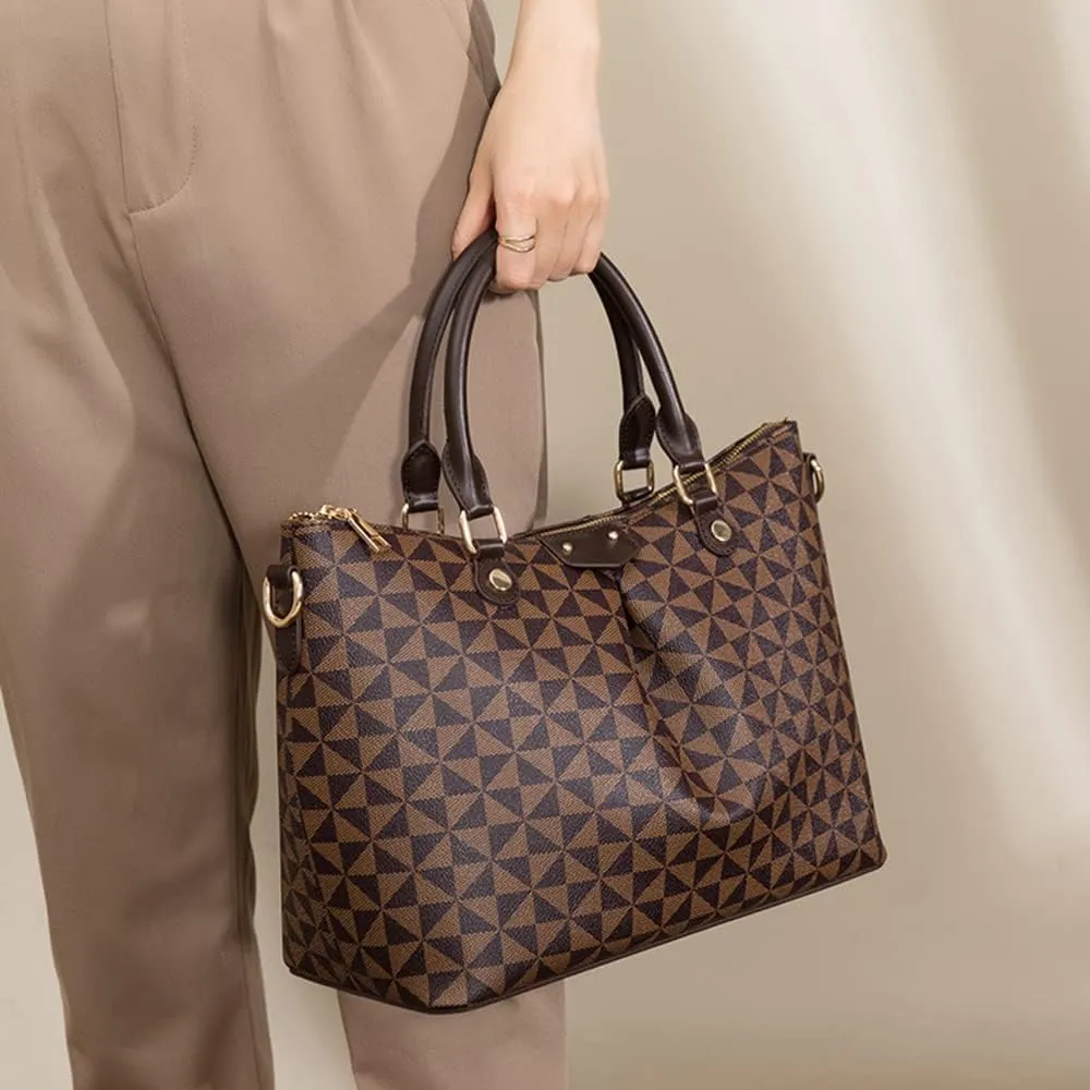 Large Plaid Tote Bag for Women - Stylish Handbag, Satchel, and Crossbody Purse in White